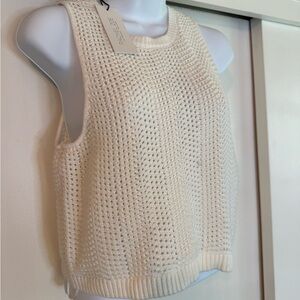 Rachel Zoe Ivory Crochet/Knit Sleeveless Top New